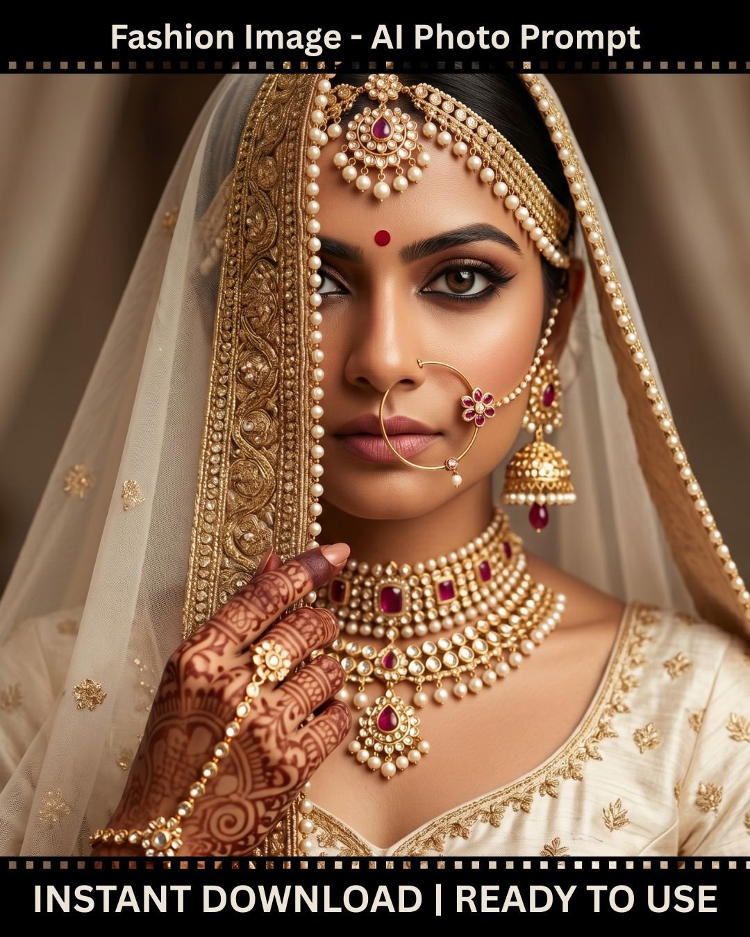AI Photo Prompt for The Traditional Bridal Regalia