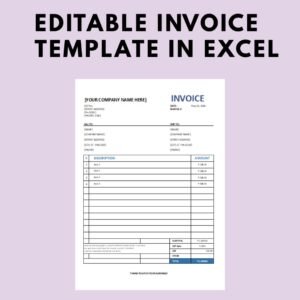 Editable Invoice Templates In Excel