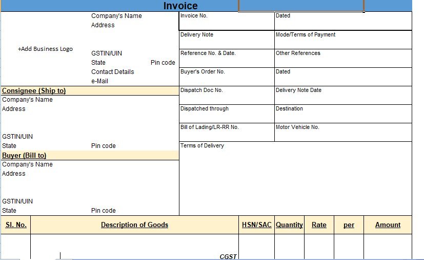 Editable Invoice Template In Excel - Image 3